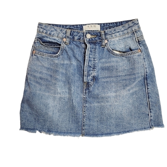 Free People Denim Mini Skirt Size 26 - Picture 3 of 5